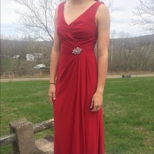 Davids Bridal Red Prom Formal Dress